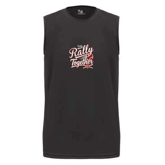 rally-softball-rally-together-white-badger-b-core-sleeveless-performance-tee — Black — Front — source sha256 c5e8cecc55ae2b1f852a183f27d36e8ddf4f80cb7551ee089db7e1333ed2e44d — Color position 1