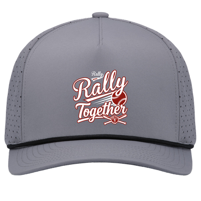 rally-softball-rally-together-white-pacific-headwear-weekender-perforated-snapback-cap — Graphite/Black — Front — source sha256 cbea735005509a7be1d119545e79e5f3f43578dfde4b0ec14a74a3b827763635 — Color position 3