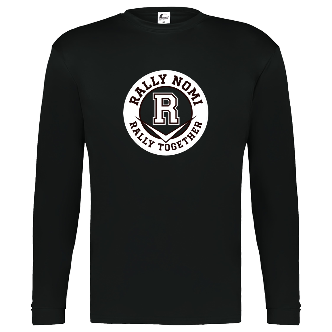 rally-softball-rally-together-circle-white-c2-kids-performance-long-sleeve-tee — Black — Front — source sha256 18b06b5d96c320c6a44ff3199b93e809958190ac45ad7d6bf4de0badc311c07f — Color position 1