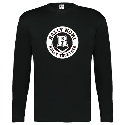 rally-softball-rally-together-circle-white-c2-kids-performance-long-sleeve-tee — Black — Front — source sha256 18b06b5d96c320c6a44ff3199b93e809958190ac45ad7d6bf4de0badc311c07f — Color position 1