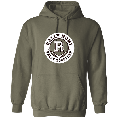 rally-softball-rally-together-circle-white-gildan-pullover-hoodie — Military Green — Front — source sha256 35475ab28faae44dbb748b69b565d770e2ce5ceba8a894a5e0e9b61459a885e6 — Color position 4