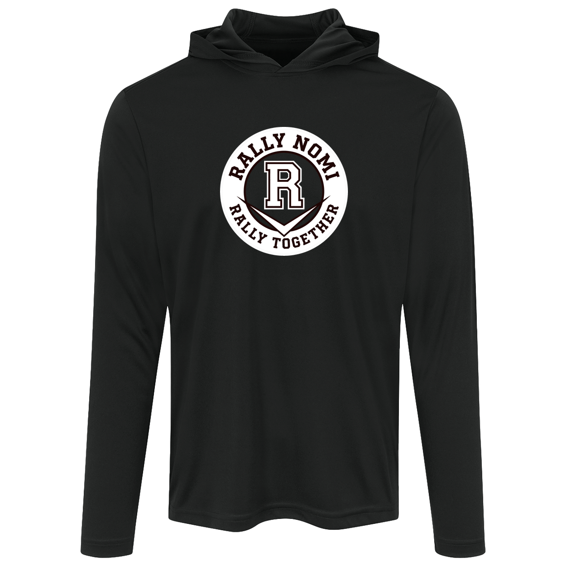 rally-softball-rally-together-circle-white-sport-tek-mens-competitor-hooded-tee — Black — Front — source sha256 42339d91e25d648c3009e69d9cdeb771baf047f09d1c52b21831f9ab90e9382b — Color position 1