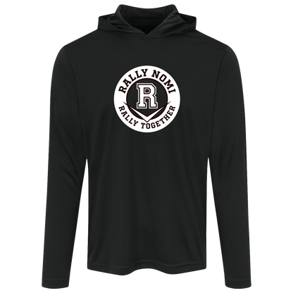 rally-softball-rally-together-circle-white-sport-tek-mens-competitor-hooded-tee — Black — Front — source sha256 42339d91e25d648c3009e69d9cdeb771baf047f09d1c52b21831f9ab90e9382b — Color position 1