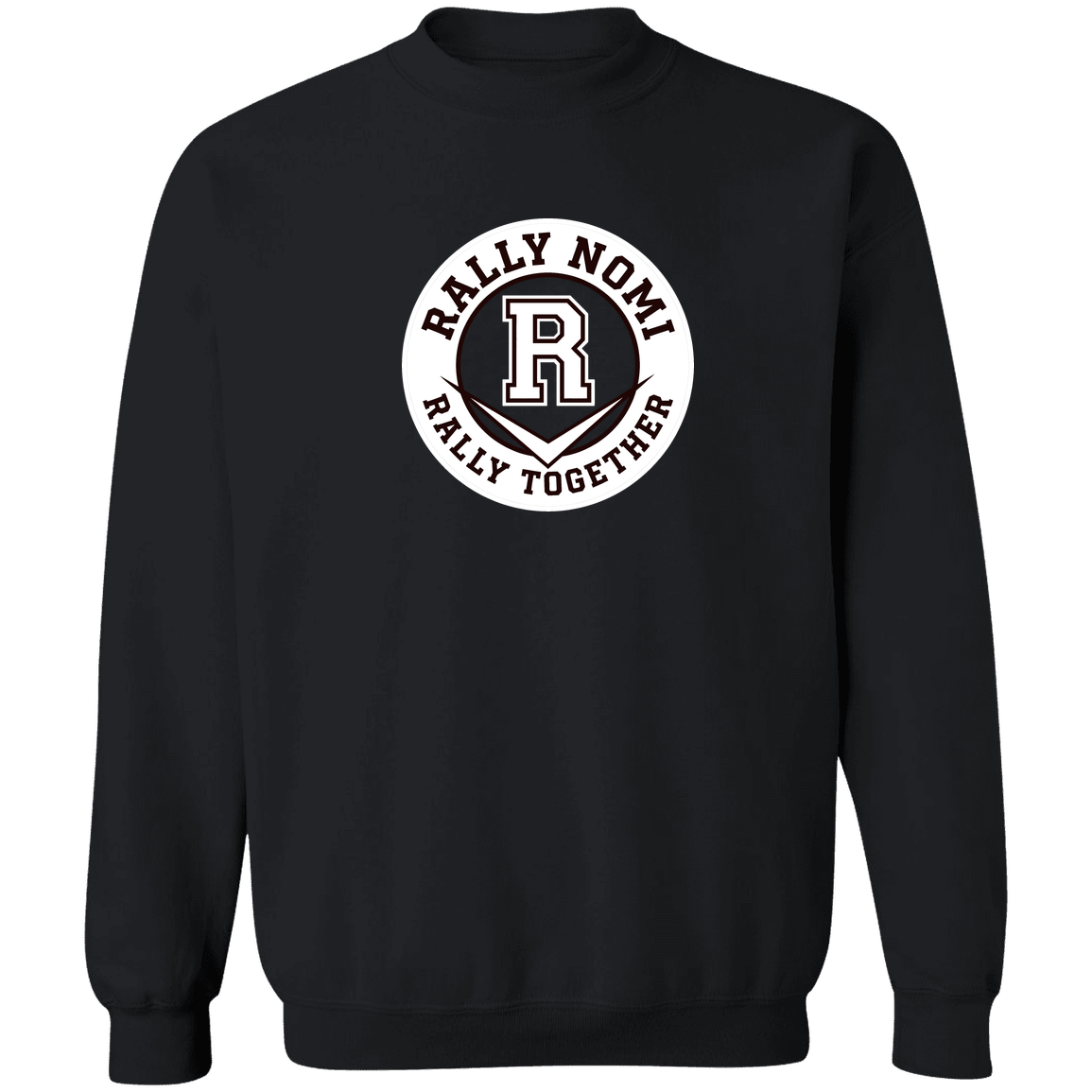 rally-softball-rally-together-circle-white-gildan-crewneck-pullover-sweatshirt — Black — Front — source sha256 47ba08a990d2edd906ec96c8dfce32f883851738074e81449fc8742a5c9aa2a8 — Color position 1
