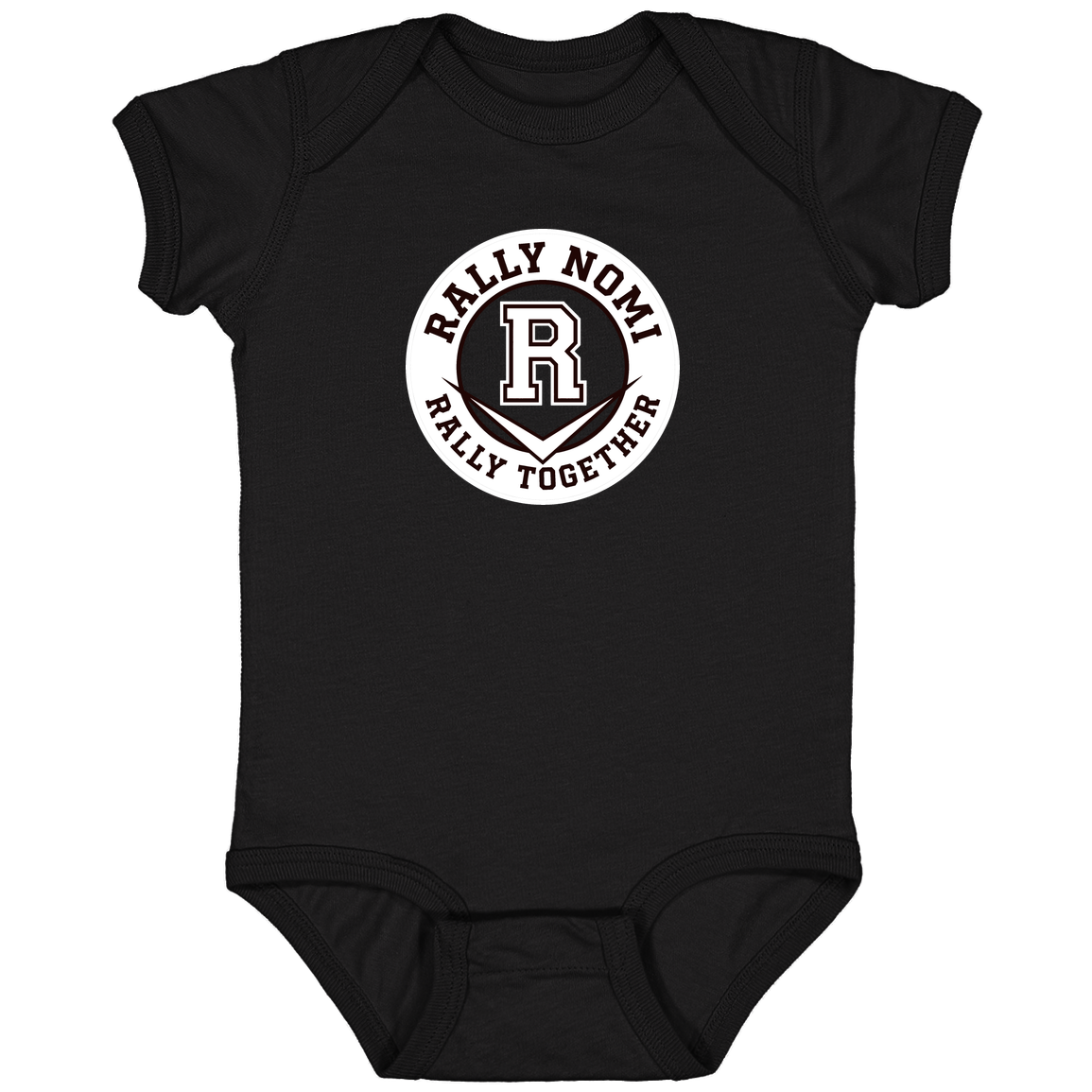 rally-softball-rally-together-circle-white-rabbit-skins-infant-fine-jersey-bodysuit — Black — Front — source sha256 50e7befc8343c2a466cf47ed47348f1fda32732414394693551c22283a5fdd1d — Color position 1