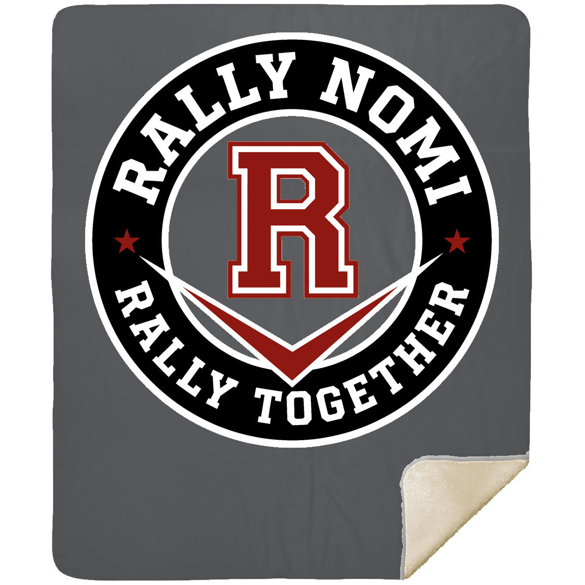 rally-softball-rally-together-circle-mshm-premium-sherpa-blanket-50x60 — Gray — Front — source sha256 5e19aaaab5ba693dd41c0c80fb119139c6ea00dce54dd84831e8c5c2ffba9c03 — Color position 3