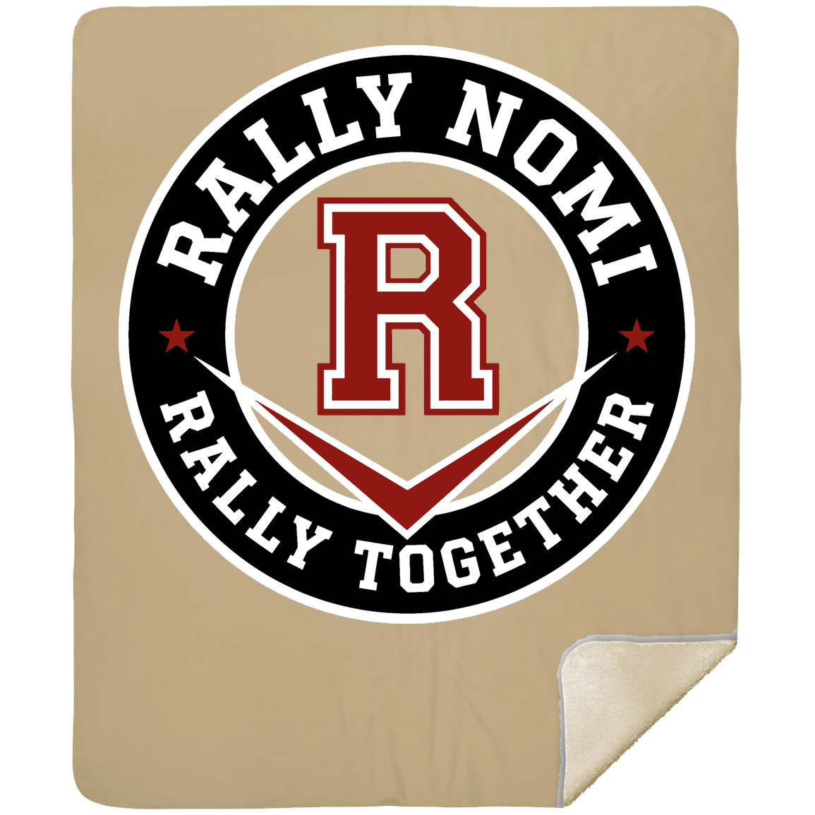 rally-softball-rally-together-circle-mshm-premium-sherpa-blanket-50x60 — Tan — Front — source sha256 612f46342878b7c55564c67ce39327f607ed7dbf19e831e6028d9db6f6483e90 — Color position 5