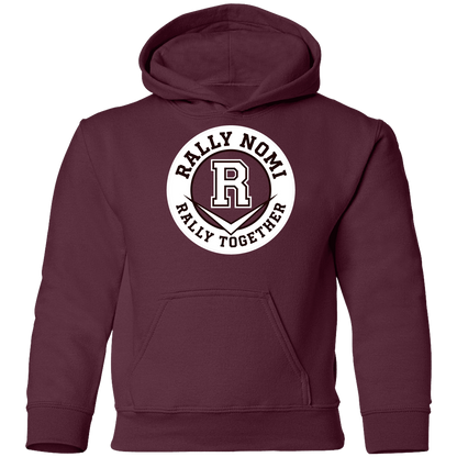 rally-softball-rally-together-circle-white-gildan-youth-pullover-hoodie — Maroon — Front — source sha256 68b61c6386b722bab26400e24d6da7e24cb17f434412f4049ea97a1ab7fa6f58 — Color position 3