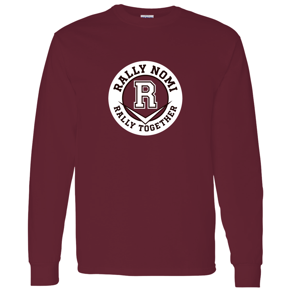 rally-softball-rally-together-circle-white-gildan-ls-t-shirt-5-3-oz — Maroon — Front — source sha256 6f67cead73f551541481f8cf92c252d3c2a01b4469374bb3275540d70308dc7a — Color position 3