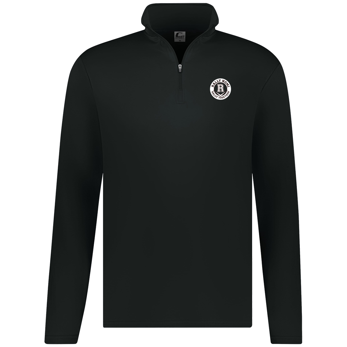 rally-softball-rally-together-circle-white-c2-mens-1-4-zip-pullover — Black — Front — source sha256 8940ee515a24e6417afd3646c8d3fe1d924191ca6917e80412aeaba944e9ecf9 — Color position 1