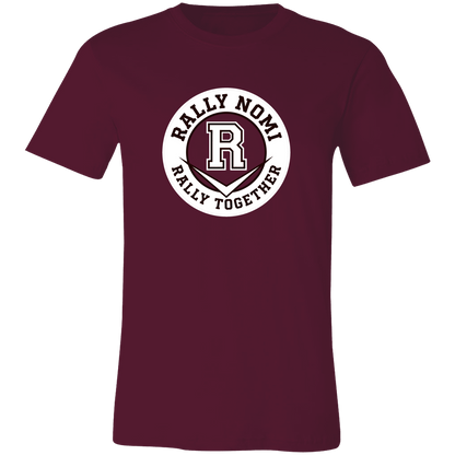 rally-softball-rally-together-circle-white-bella-canvas-unisex-jersey-short-sleeve-t-shirt — Maroon — Front — source sha256 a7268545e098557557ae56c98a7a82377b122edd21fc8548fe88868d79c0f557 — Color position 2