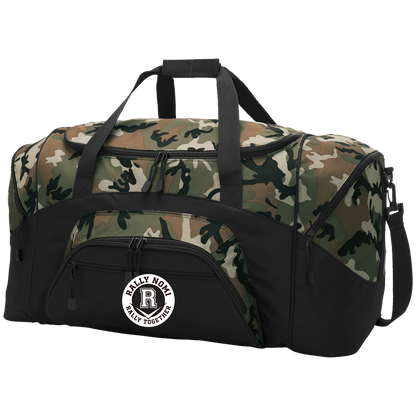 rally-softball-rally-together-circle-white-port-company-sport-duffel — Black/Camouflage — Front — source sha256 b7be38c949e21112cccf53460f9de6febf03d4ff35a36660e2a47f69437d1b83 — Color position 3