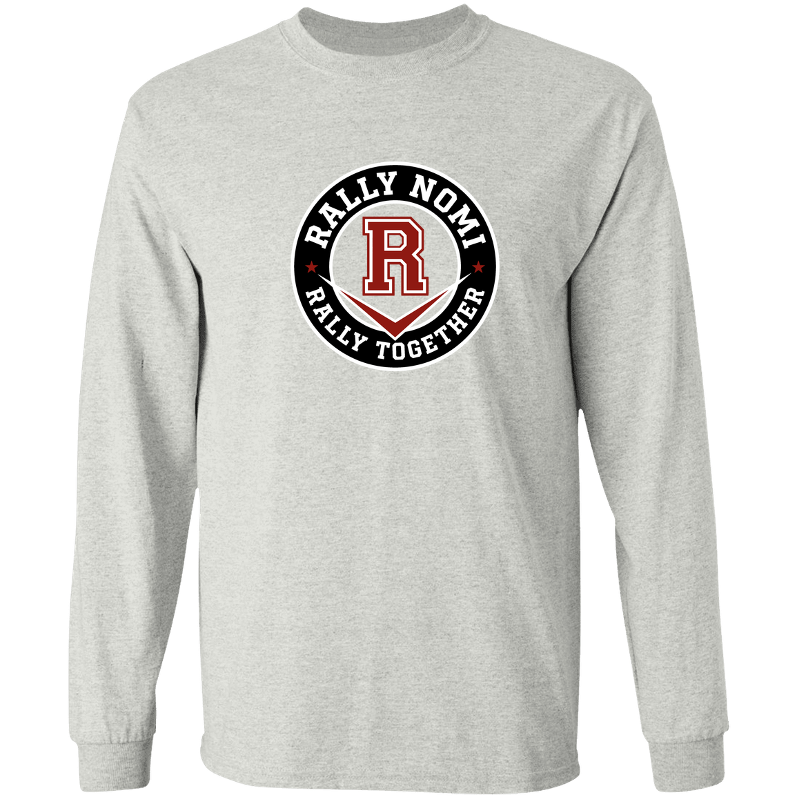 rally-softball-rally-together-circle-gildan-ls-t-shirt-5-3-oz — Ash — Front — source sha256 c091c93e50da9471e35c27341d0056d9a67bce500c56ba4352a92506ed75c2fd — Color position 1