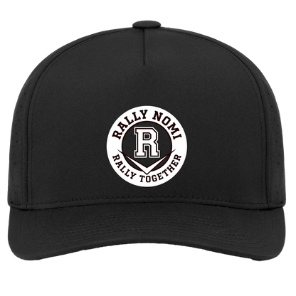 rally-softball-rally-together-circle-white-pacific-headwear-weekender-perforated-snapback-cap — Black — Front — source sha256 c41e63039863b5ff3380f37e3f8292a9f7314363fd23aacf07a9c1a8c7200c44 — Color position 2