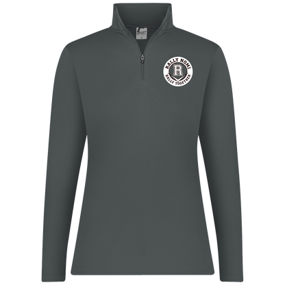 rally-softball-rally-together-circle-white-c2-womens-1-4-zip-pullover — Graphite — Front — source sha256 c60239ce43f2a7461f398a82749ca844390e815a44b2e70644495f2c5368d903 — Color position 2