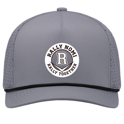 rally-softball-rally-together-circle-white-pacific-headwear-weekender-perforated-snapback-cap — Graphite/Black — Front — source sha256 cdc464d4574055f6d42d96474b8b717e04a82d2e531151e8c442431bd03df111 — Color position 3