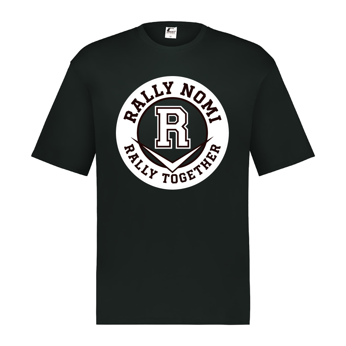 rally-softball-rally-together-circle-white-c2-mens-performance-short-sleeve-tee — Black — Front — source sha256 db753b607c97d20a295bd84103e6f1bfac101b66ecd320f5ac5f5f2efcc2c96d — Color position 1