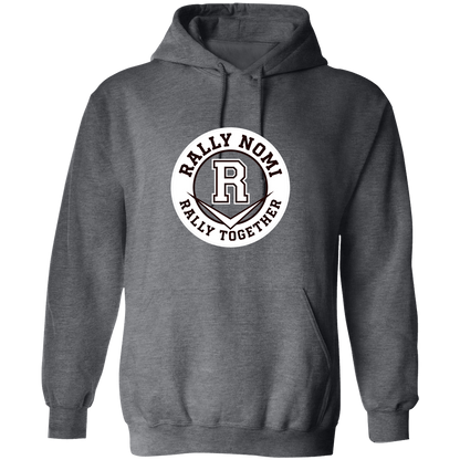 rally-softball-rally-together-circle-white-gildan-pullover-hoodie — Dark Heather — Front — source sha256 dd84d5e3352d020815bef89709b33121a1fea02f6fc21b3b1899faaa93f1a5f7 — Color position 2