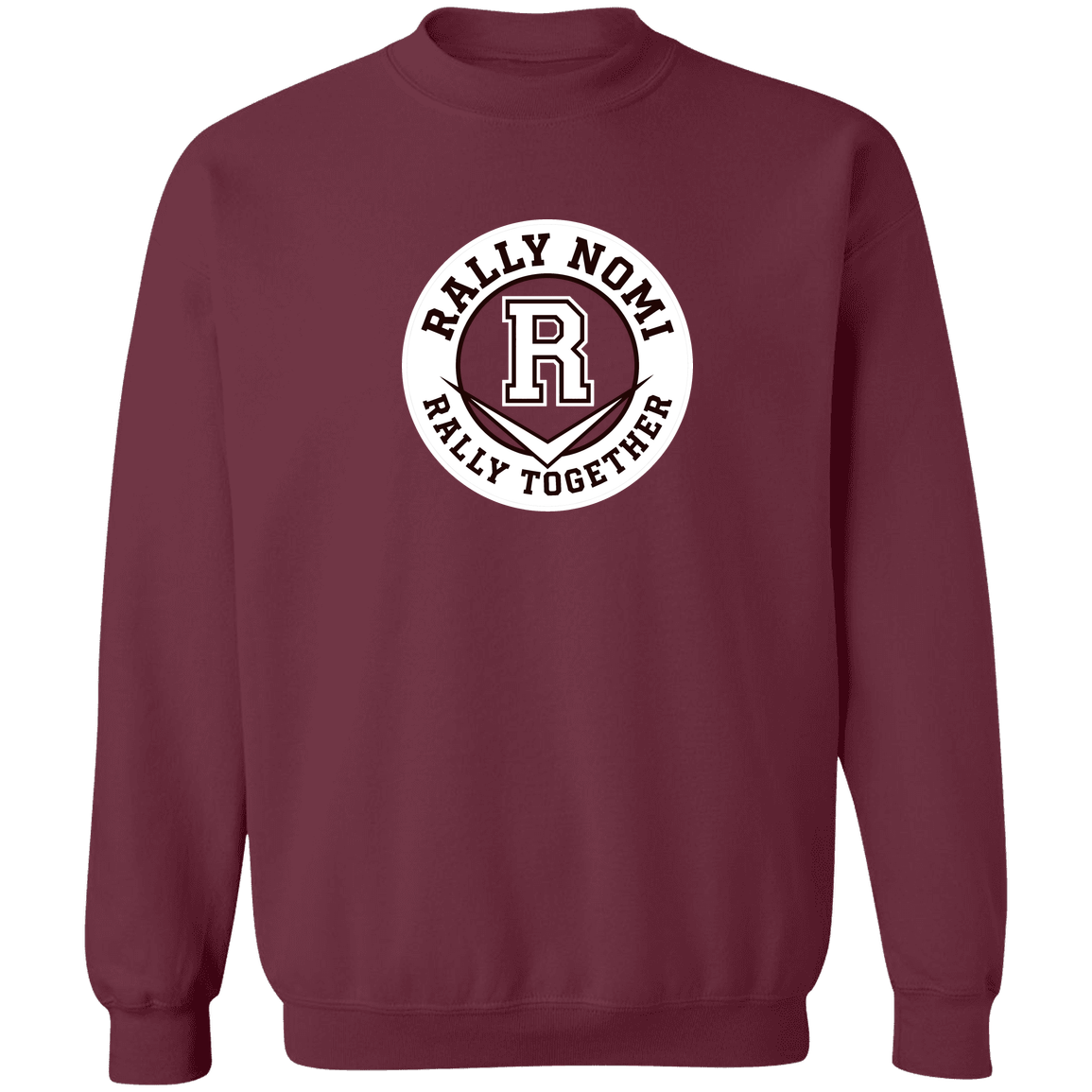 rally-softball-rally-together-circle-white-gildan-crewneck-pullover-sweatshirt — Maroon — Front — source sha256 e35f0888811cb42287c0b8a50e56e982e7d6d51262d4b258e32cb61665201f3d — Color position 2