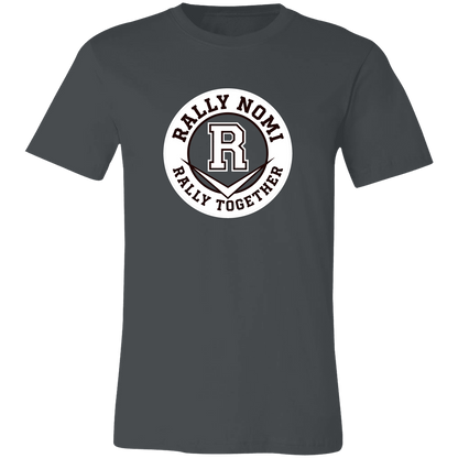 rally-softball-rally-together-circle-white-bella-canvas-unisex-jersey-short-sleeve-t-shirt — Asphalt — Front — source sha256 eaed5eff6534799097de547b8910409e07a9cfe507dfdb5bb6d2df71a89b2ac7 — Color position 3
