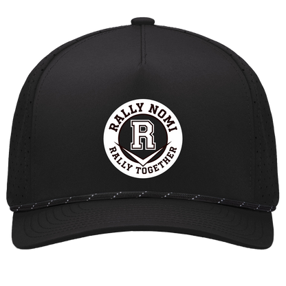 rally-softball-rally-together-circle-white-pacific-headwear-weekender-perforated-snapback-cap — Black/Black — Front — source sha256 eba6fb552450802fe679c86536a5c3ad6cd609e6f094e64f2ab9bfd4972cac98 — Color position 1