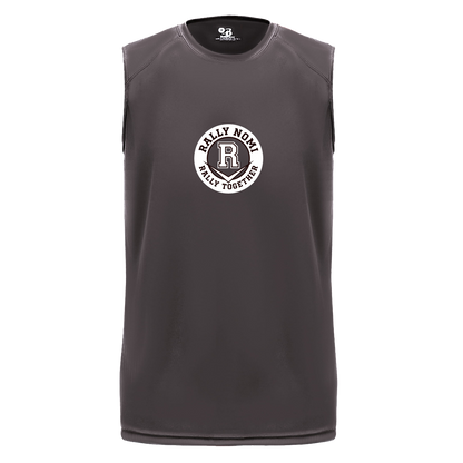 rally-softball-rally-together-circle-white-badger-b-core-sleeveless-performance-tee — Graphite — Front — source sha256 fe51a074a3455b405d393acebddfe3e188c087ea6b57f699082c8559aa7d10ca — Color position 2