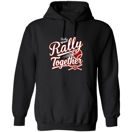 rally-softball-rally-together-white-gildan-pullover-hoodie — Black — Front — source sha256 d8f73e093f04943d78d2c0ee45dda46fdc35423af95ad5d4ca6899e36ac5a015 — Color position 1