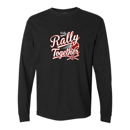 rally-softball-rally-together-white-comfort-colors-adult-heavyweight-long-sleeve-tee — Black — Front — source sha256 d91e20426c4ce48239fd9ee4feff978fe12ba0b03a4b9ff6ff5c97a27832d0e3 — Color position 1