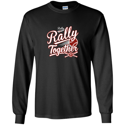 rally-softball-rally-together-white-gildan-youth-ls-t-shirt — Black — Front — source sha256 d9865ab8475ce1b61cb7b2dd5e4e454b05ed7670f62f69f10d6d968795aab8ff — Color position 1