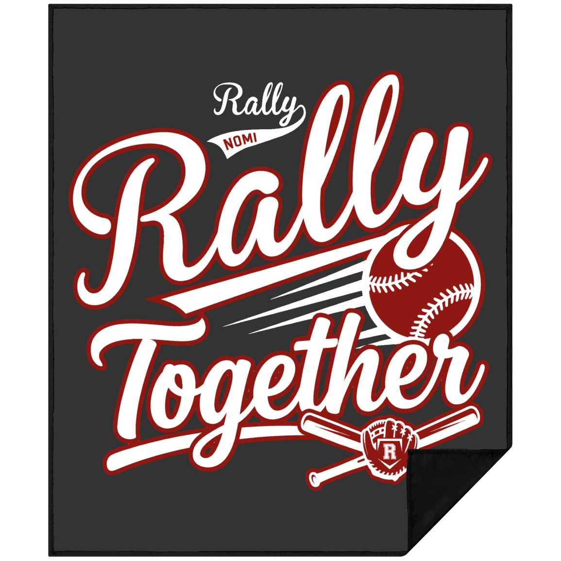 rally-softball-rally-together-white-premium-picnic-blanket-50x60 — Black — Front — source sha256 e4809455eb7e7d0cac819ea865a65f891509689570a429085e0cd59c9c644ac3 — Color position 1