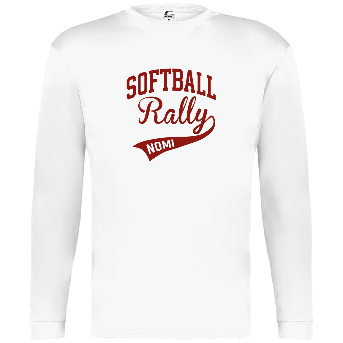 rally-softball-softball-rally-signature-c2-mens-performance-long-sleeve-tee — White — Front — source sha256 0ac8d5731cb37368a743e7aa1b95b6791bd0006bd3d941651af818f2f76ea12d — Color position 2