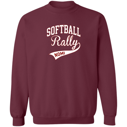 rally-softball-softball-rally-signature-white-gildan-crewneck-pullover-sweatshirt — Maroon — Front — source sha256 295d0757ecf5f8c0d632030234d76393f09a7e0f58f1eab37009ad132874a0ec — Color position 4