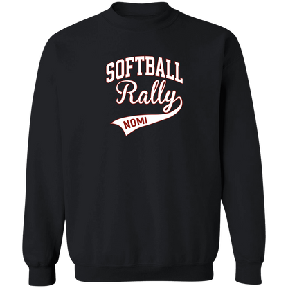 rally-softball-softball-rally-signature-white-gildan-crewneck-pullover-sweatshirt — Black — Front — source sha256 38f4508542152ff91abfd5e81152608915448951734103bc040bd600ced811f1 — Color position 1