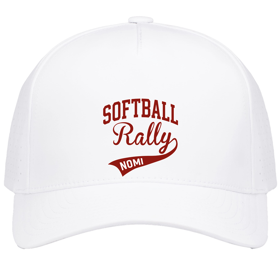 rally-softball-softball-rally-signature-pacific-headwear-weekender-perforated-snapback-cap — White — Front — source sha256 a2c22ad94f03b5d5dcd11fdc9e9f6e110b20bbd81651052d419ec28c6f4d139d — Color position 2