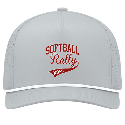 rally-softball-softball-rally-signature-pacific-headwear-weekender-perforated-snapback-cap — Silver/White — Front — source sha256 c3711f09643167d53a6585e7635c6a935d526cca69d1a0bcf423ad992909a845 — Color position 1