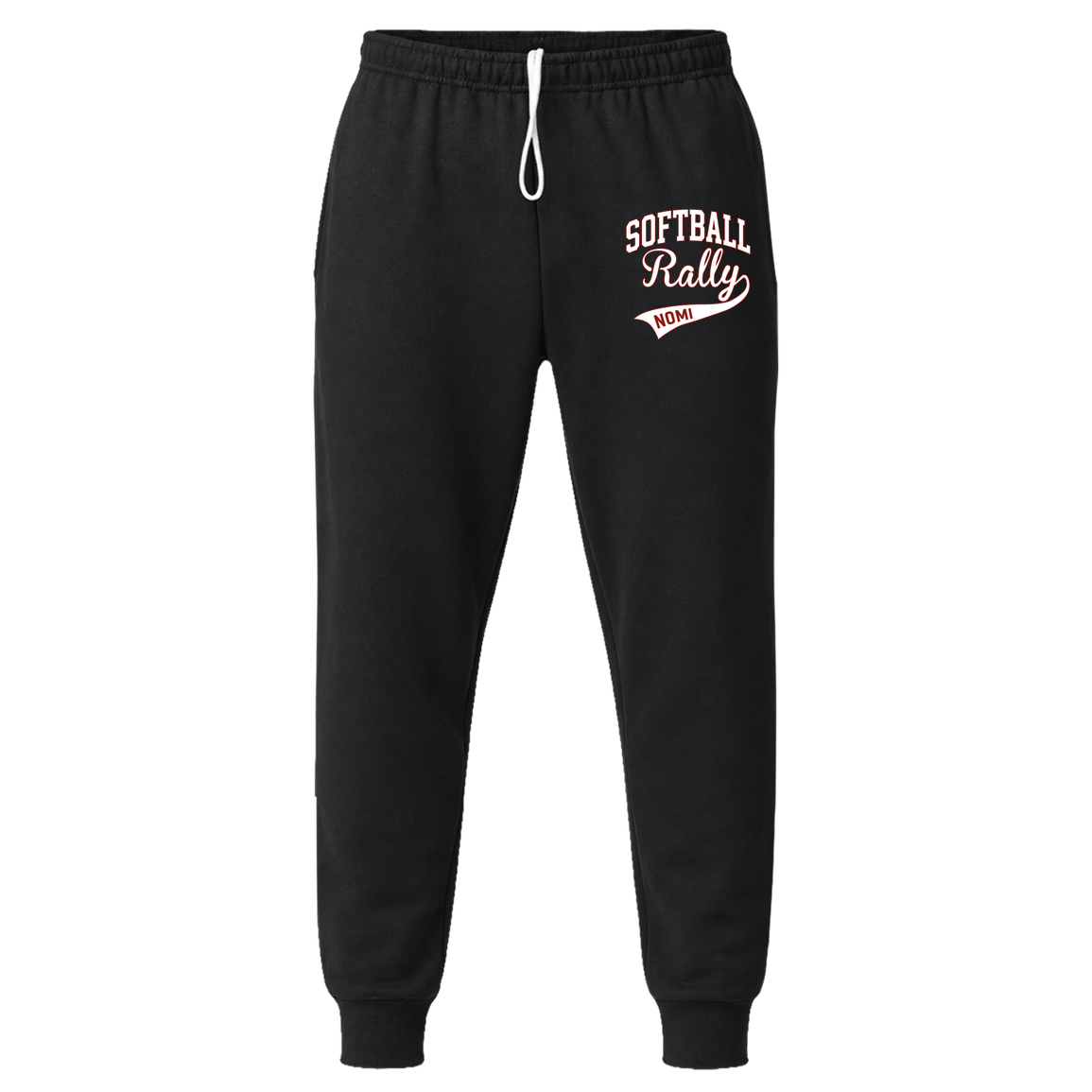 rally-softball-softball-rally-signature-white-gildan-jogger-with-pockets — Black — Front — source sha256 cd7aeee583335aad99c24a077f86f25ec99d4d95e8c391880d0aaa3852816c7a — Color position 1