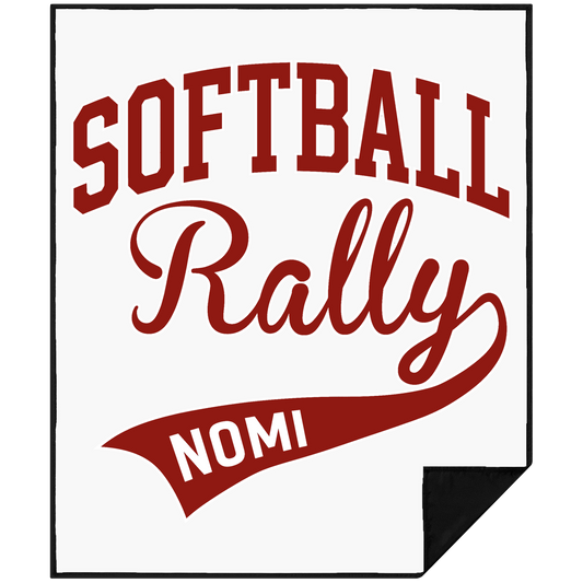 Softball Rally Signature Picnic Blanket 50x60 — White — render 314b2ed270b2a0d0