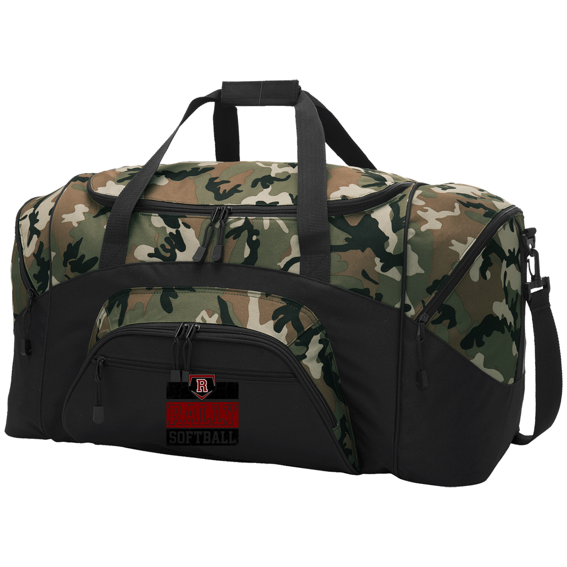 rally-stx-distressed-diamond-port-company-sport-duffel Black/Camouflage
