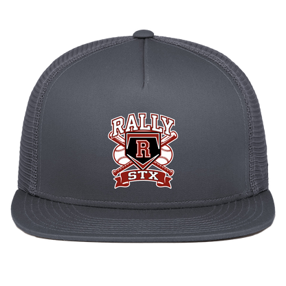 rally-stx-bold-mascot-pacific-headwear-d-series-5-panel-trucker-snapback-cap — Graphite — Front — source sha256 1729f6f9e831ba8b6c8ca43810ba94d6d1df70426127b51918d2773a5bd21891 — Color position 3