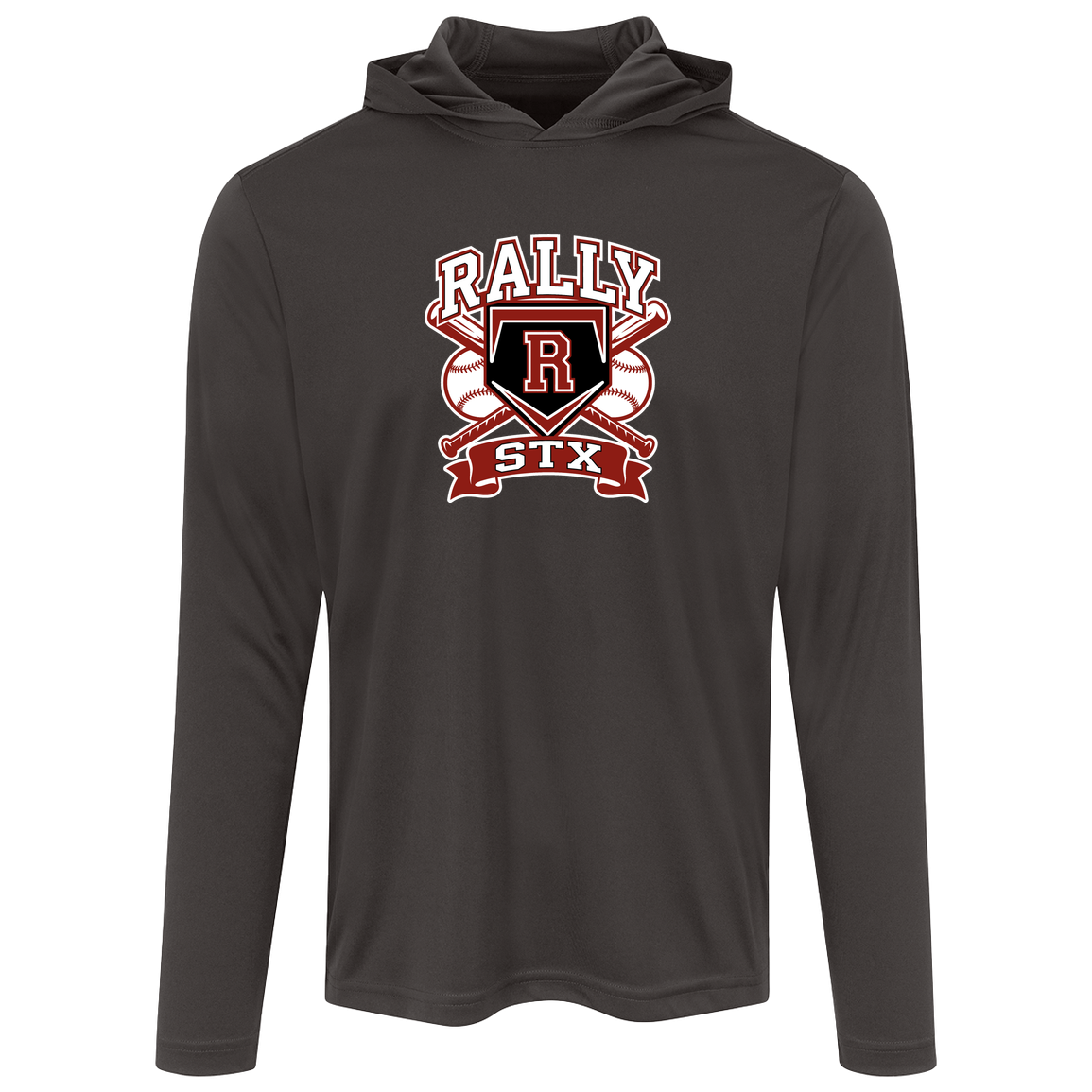 rally-stx-bold-mascot-sport-tek-mens-competitor-hooded-tee — Iron Grey — Front — source sha256 38aac731aa399167cbe184172b7fe201e66718771eb9216dbdb391634cbe08be — Color position 2