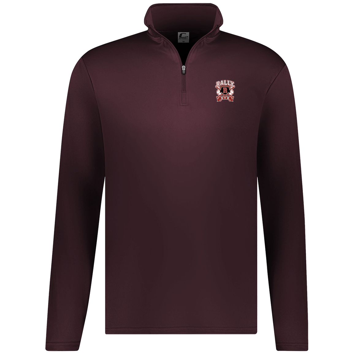 rally-stx-bold-mascot-c2-mens-1-4-zip-pullover — Maroon — Front — source sha256 3b7a375a884f5eacb8d57aedf8c4bfa70bac874a65e11cfc30a20308bff0927f — Color position 5