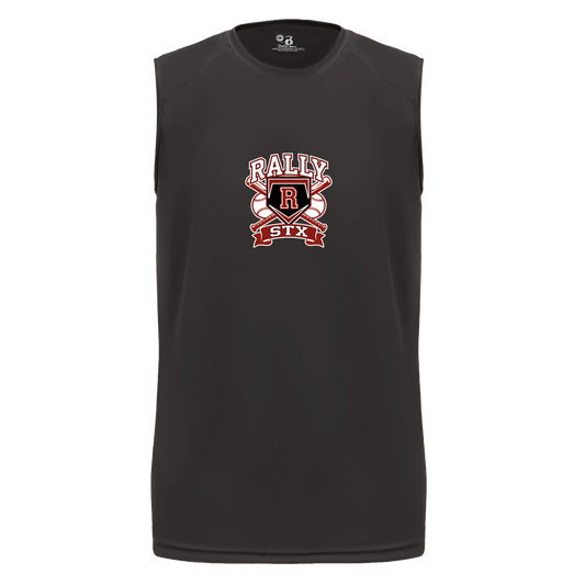 rally-stx-bold-mascot-badger-b-core-sleeveless-performance-tee — Black — Front — source sha256 613c4879d93021c9f94d46f2b3ba0a7d7da0c88ff3971a6fa14bb70c7f0de5f3 — Color position 1