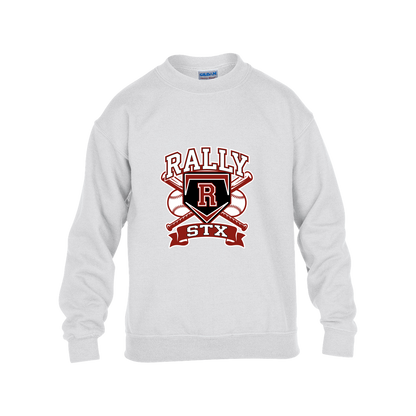 rally-stx-bold-mascot-gildan-kids-heavy-blend-fleece-crew — White — Front — source sha256 6389cd2af44b4e90cfa3268f838dd668424e5fb7005ece30b69bac454f0c0b54 — Color position 4