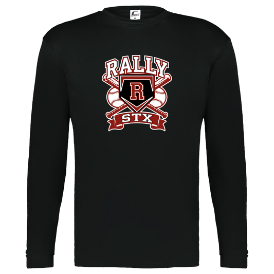 rally-stx-bold-mascot-c2-kids-performance-long-sleeve-tee — Black — Front — source sha256 657e6f55ead5ff2212d1117fc6a6597c8c092e698d2750675db5cc7f08f25884 — Color position 1