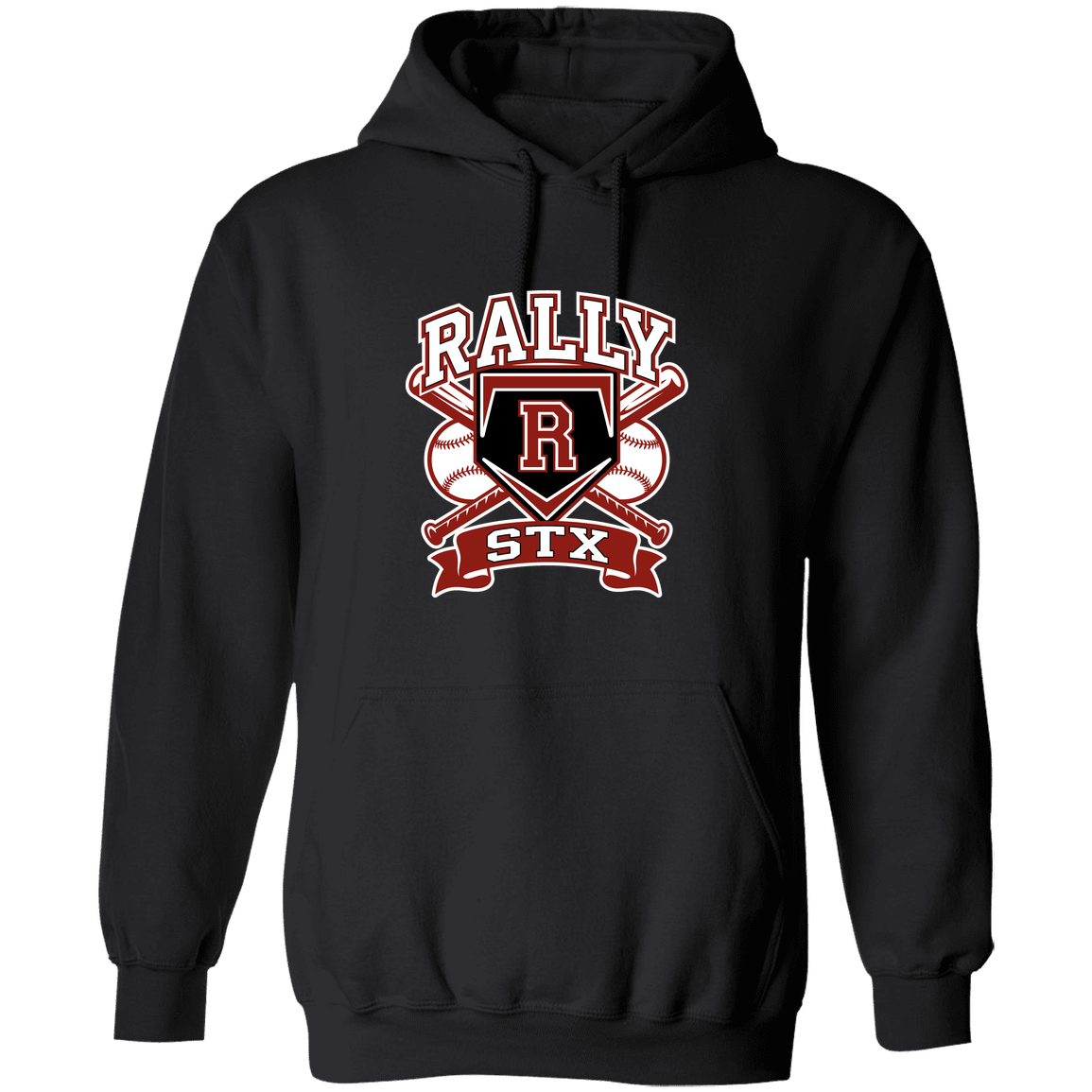 rally-stx-bold-mascot-gildan-pullover-hoodie — Black — Front — source sha256 df9588e1a6135d56ce068cf21fe69e45a20e5c41555c9c9f32952def8cebee2b — Color position 5