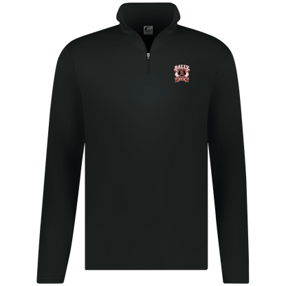rally-stx-bold-mascot-c2-mens-1-4-zip-pullover — Black — Front — source sha256 e8a73496e5461140f3d4a658adc7476d468204f83fcba177d8e49f71be574431 — Color position 1