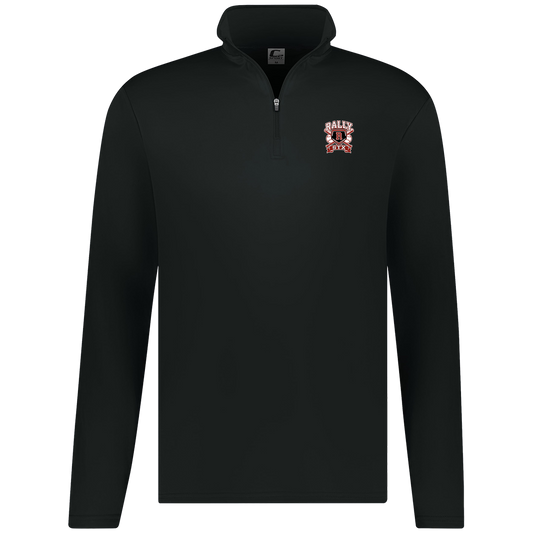 rally-stx-bold-mascot-c2-mens-1-4-zip-pullover — Black — Front — source sha256 e8a73496e5461140f3d4a658adc7476d468204f83fcba177d8e49f71be574431 — Color position 1