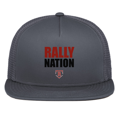 rally-stx-diamond-nation-pacific-headwear-d-series-5-panel-trucker-snapback-cap — Graphite — Front — source sha256 038f9548d2a6df74a97872dc334dcaaf49f0ec5647b2b5d3c71a06daba434377 — Color position 3