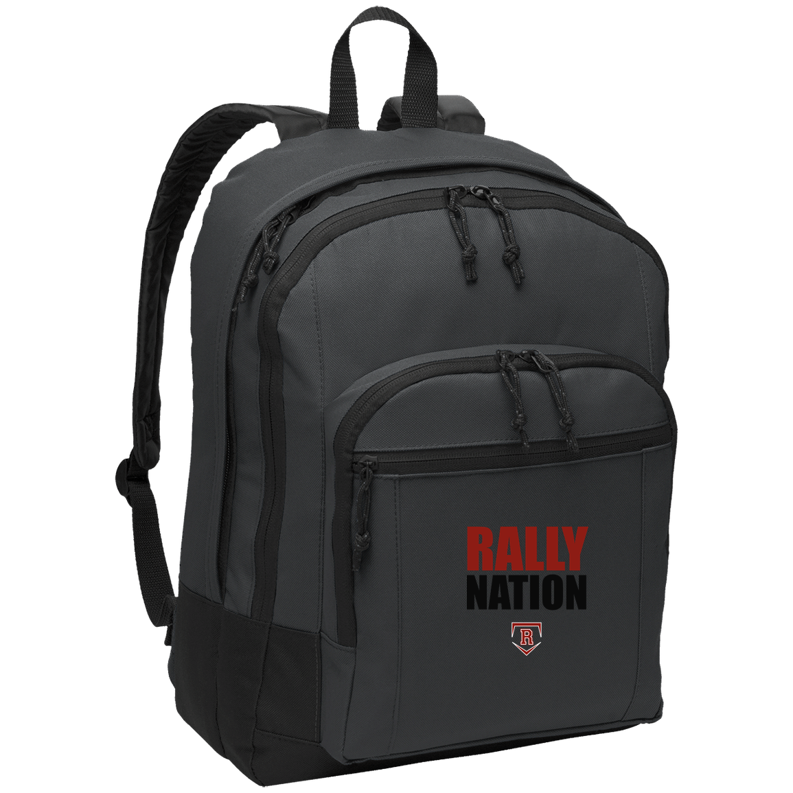 rally-stx-diamond-nation-port-authority-basic-backpack — Dark Charcoal — Front — source sha256 5dfc2f938736e29e84bbb15d084b1d548ad3430d52a46a49699c97a4b9dd2e45 — Color position 2