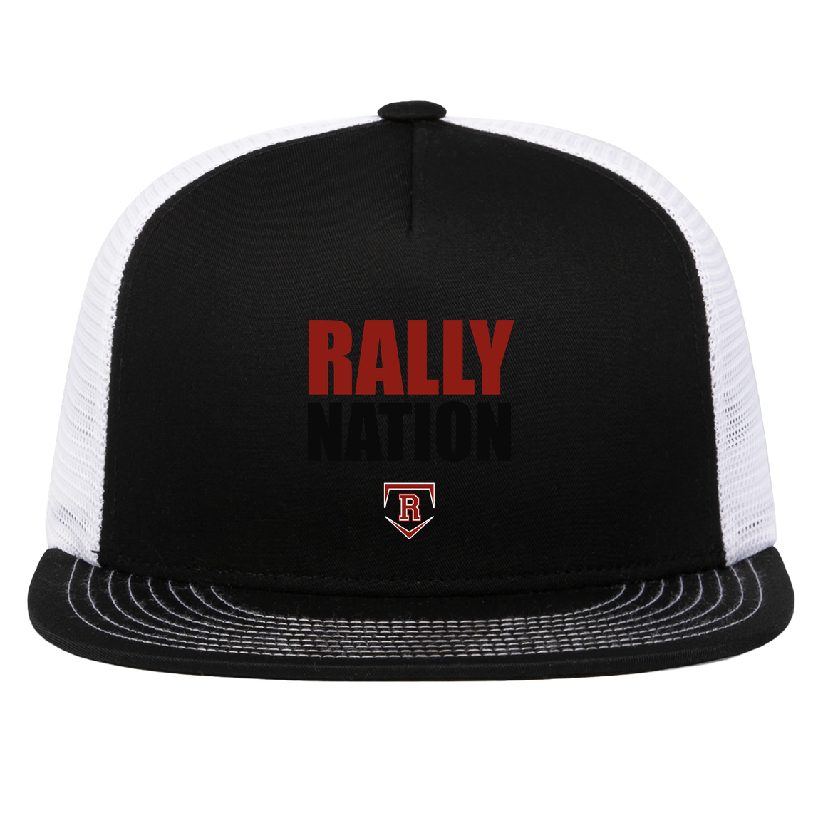 rally-stx-diamond-nation-pacific-headwear-d-series-5-panel-trucker-snapback-cap — Black/White — Front — source sha256 aebbc2edaefd25b3f4e0c5bd7b4a42453d56dae7fa0fbe1fb1ae7df7f6cb192f — Color position 2